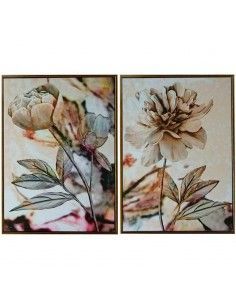 SET DE DOS CUADROS IMAGEN ROSAS BLANCAS 80x60