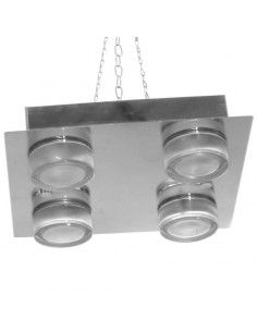 PLAFON DE TECHO DE ACERO CUATRO LUCES 32 CM