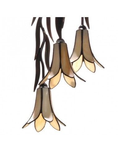 LAMPARA DE TECHO TIFFANY DE TRES LUCES CAMPANILLA