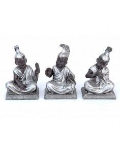 SET DE TRES BUDAS RESINA PLATEADO 9.5x13