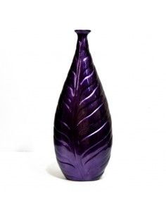 JARRÓN MORADO FORMA DE HOJA