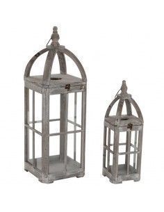 FAROLES MADERA  SET DE DOS 82x26.5