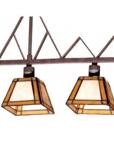 LAMPARA DE TECHO TIFFANY TRI AMBAR o AZUL
