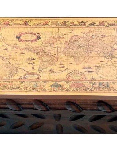 CAJA DE MADERA MAPAMUNDI 18x41