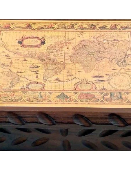 CAJA DE MADERA MAPAMUNDI 18x41