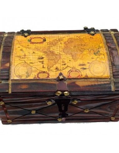 CAJA DE MADERA MAPAMUNDI 15x25