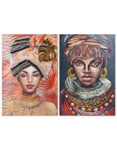 SET DE DOS CUADROS MUJER AFRICANA 120x80
