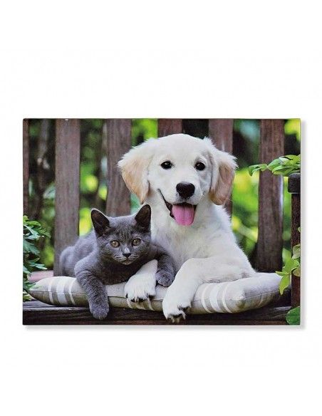 SET 3 CUADROS GATOS y PERRO 40x30