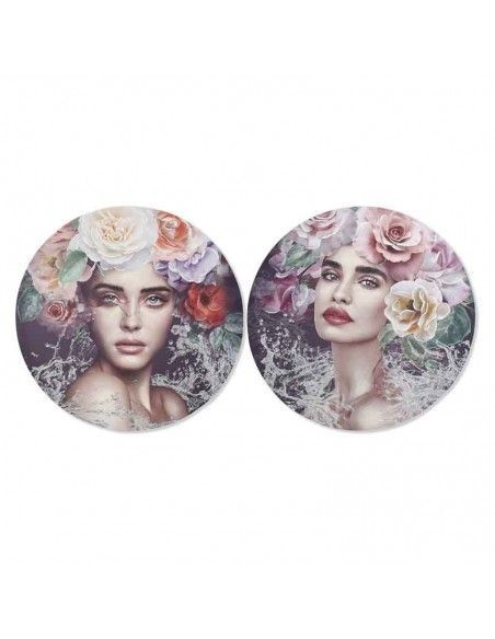 SET CUADRO MUJER REDONDO 80X80