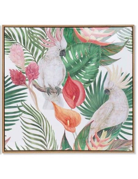 SET DE DOS CUADROS LORO CACATUA 62x62