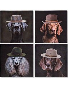 SET 4 CUADROS PERRO 28x28