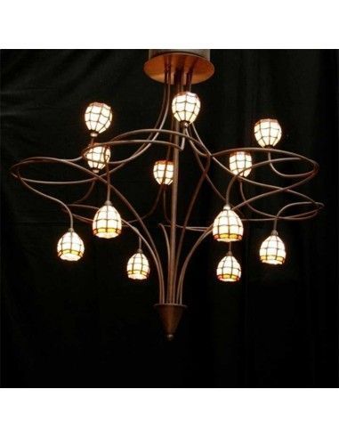 LAMPARA DE TECHO TIFFANY DOCE LUCES