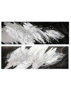 CUADRO PLUMA ALUMINIO MODERNO SET DE DOS 150x50