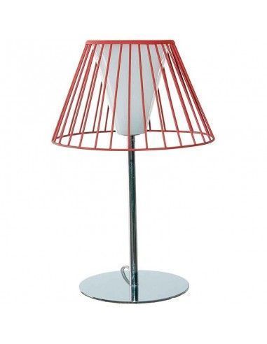LAMPARA SOBREMESA CHROME BLACK Y RED 36CM