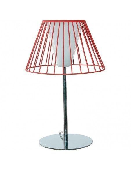 LAMPARA SOBREMESA CHROME BLACK Y RED 36CM