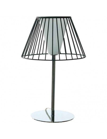 LAMPARA SOBREMESA CHROME BLACK Y RED 36CM