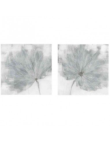 CUADRO HOJAS SET DE DOS 80x80