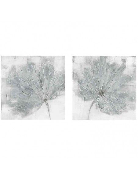 CUADRO HOJAS SET DE DOS 80x80