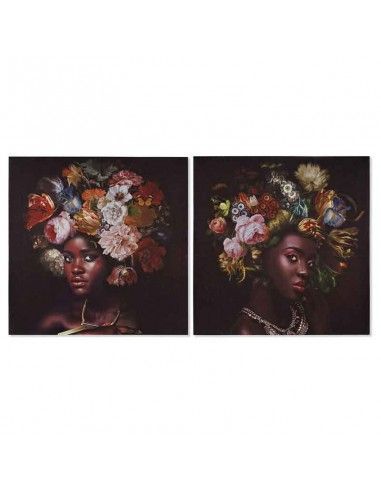 SET DOS CUADROS MUJER AFRICANA 50x50
