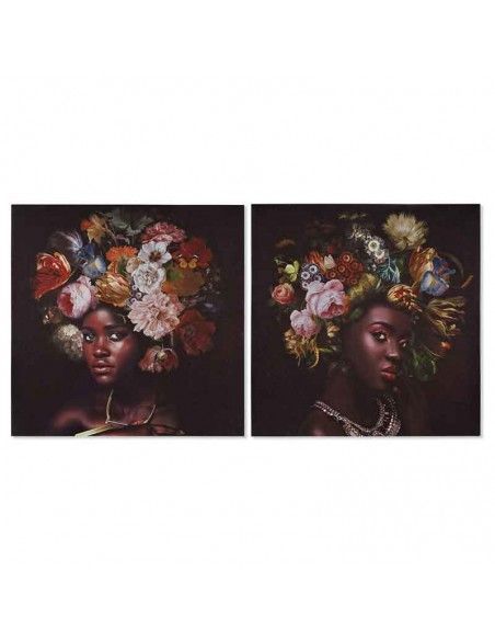 SET DOS CUADROS MUJER AFRICANA 50x50