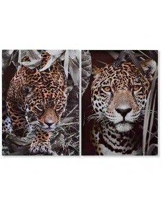 SET CUADRO EN LIENZO TIGRE Y LEOPARDO 70x50 2