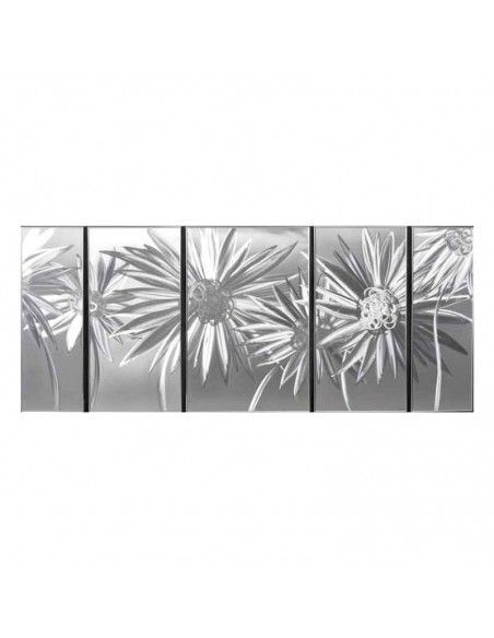 CUADRO ALUMINIO MODERNO PRIMAVERAL CINCO PIEZAS 143x60