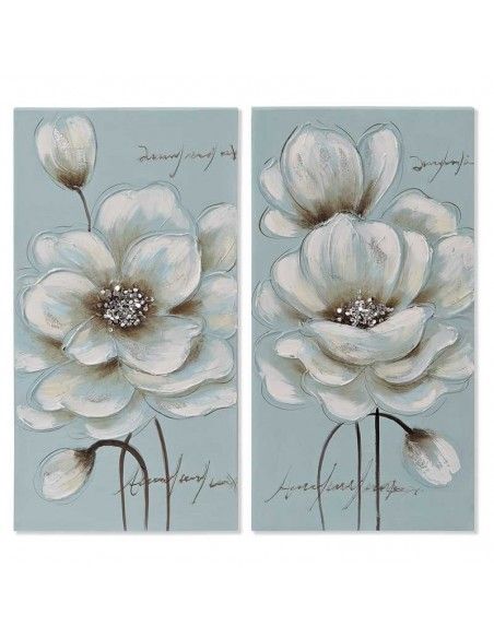 CUADRO FLOR MODERNO SET DE DOS 60x30