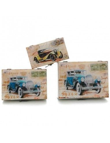 CAJA SET DE 3 ANTIC CAR 23CM/20CM/17CM