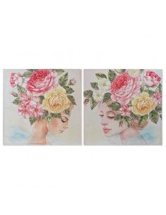 SET DE DOS CUADROS ROSTRO DE MUJER 80X80