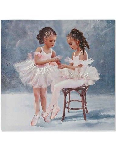 SET CUADROS LIENZO NIÑAS BAILARINA 50x50