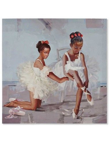 SET CUADROS LIENZO NIÑAS BAILARINA 50x50