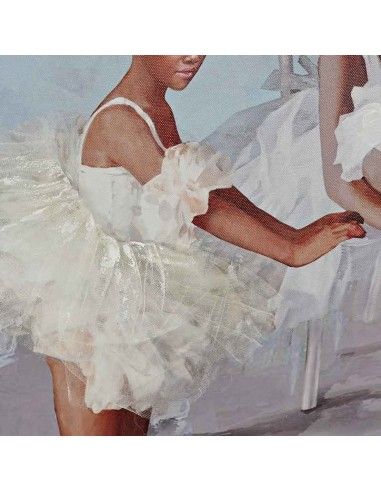 SET CUADROS LIENZO NIÑAS BAILARINA 50x50