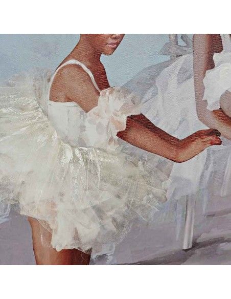 SET CUADROS LIENZO NIÑAS BAILARINA 50x50