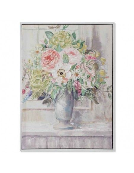 CUADRO FLORES EN FLORERO SET DE DOS 73x53