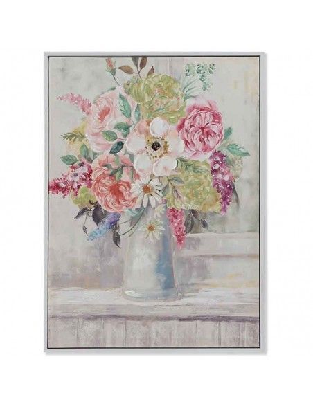 CUADRO FLORES EN FLORERO SET DE DOS 73x53