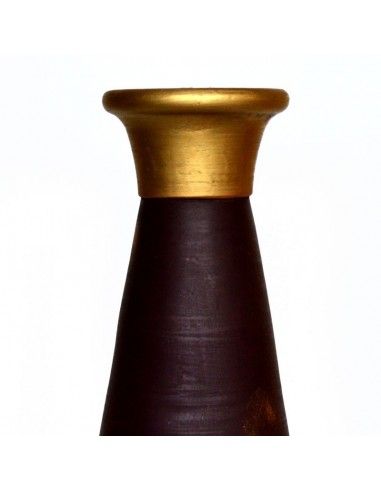 JARRÓN MARRÓN Y DORADO PEQUEÑO