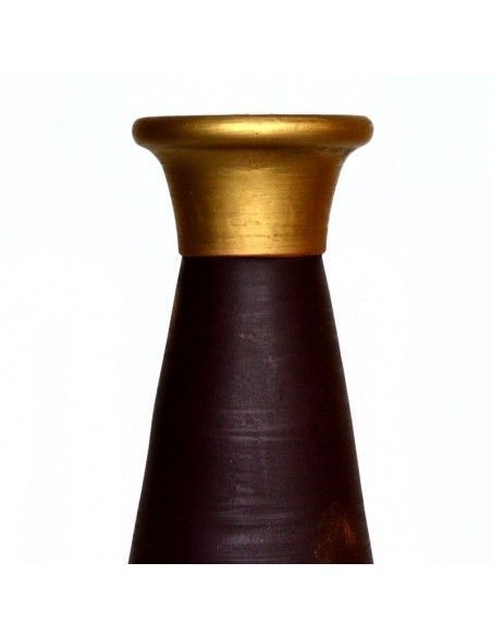 JARRÓN MARRÓN Y DORADO PEQUEÑO
