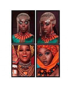 CUADRO DE MUJER AFRICANA LACADO 95x65