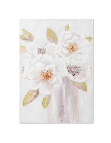 SET DE DOS CUADRO FLOR BLANCA100x70