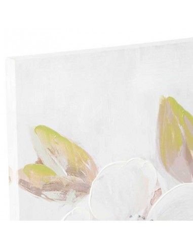 SET DE DOS CUADRO FLOR BLANCA100x70