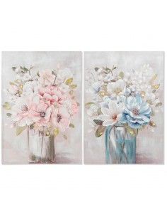 SET DE DOS CUADRO LIENZO FLORES 100x70