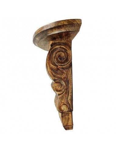 MENSULA DE MADERA TECA TALLADA 41x34.5