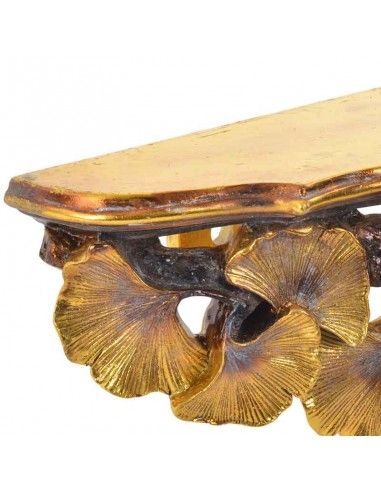 MENSULA RESINA HOJAS ORO 14x46