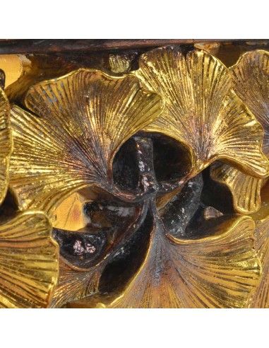 MENSULA RESINA HOJAS ORO 14x46