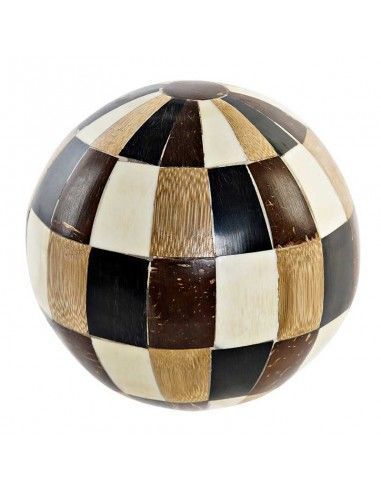BOLA DE BAMBU RESINA MARRON - ORO 10 cm