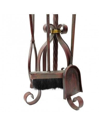 JUEGO CHIMENEA FORJA 4 PIEZAS 90 CMS
