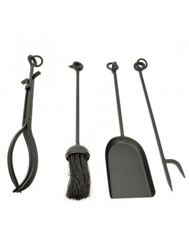 JUEGO CHIMENEA FORJA 4 PIEZAS 63 CMS