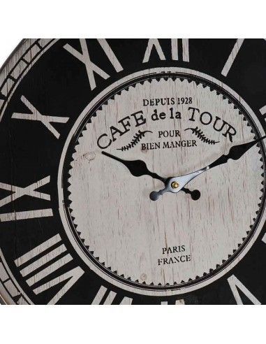 RELOJ DE PARED BLANCO Y NEGRO 53x40