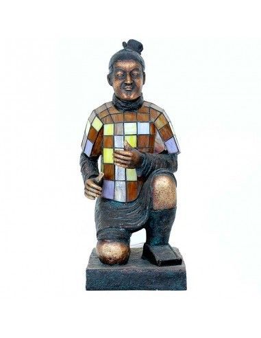 LAMPARA FIGURA SAMURAI TIFFANY 64x24