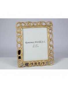 PORTAFOTO ARGOLLAS DORADO